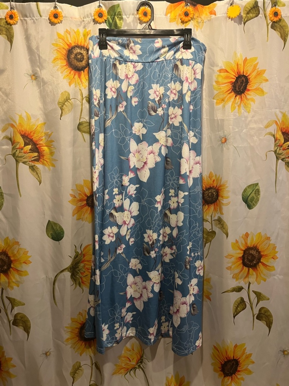 Blue Floral Maxi Skirt - Comfortable Everyday Style